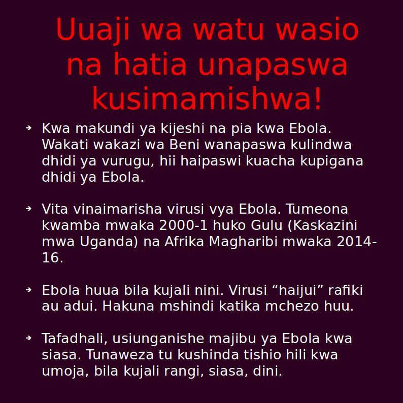 Ebola na Usalama