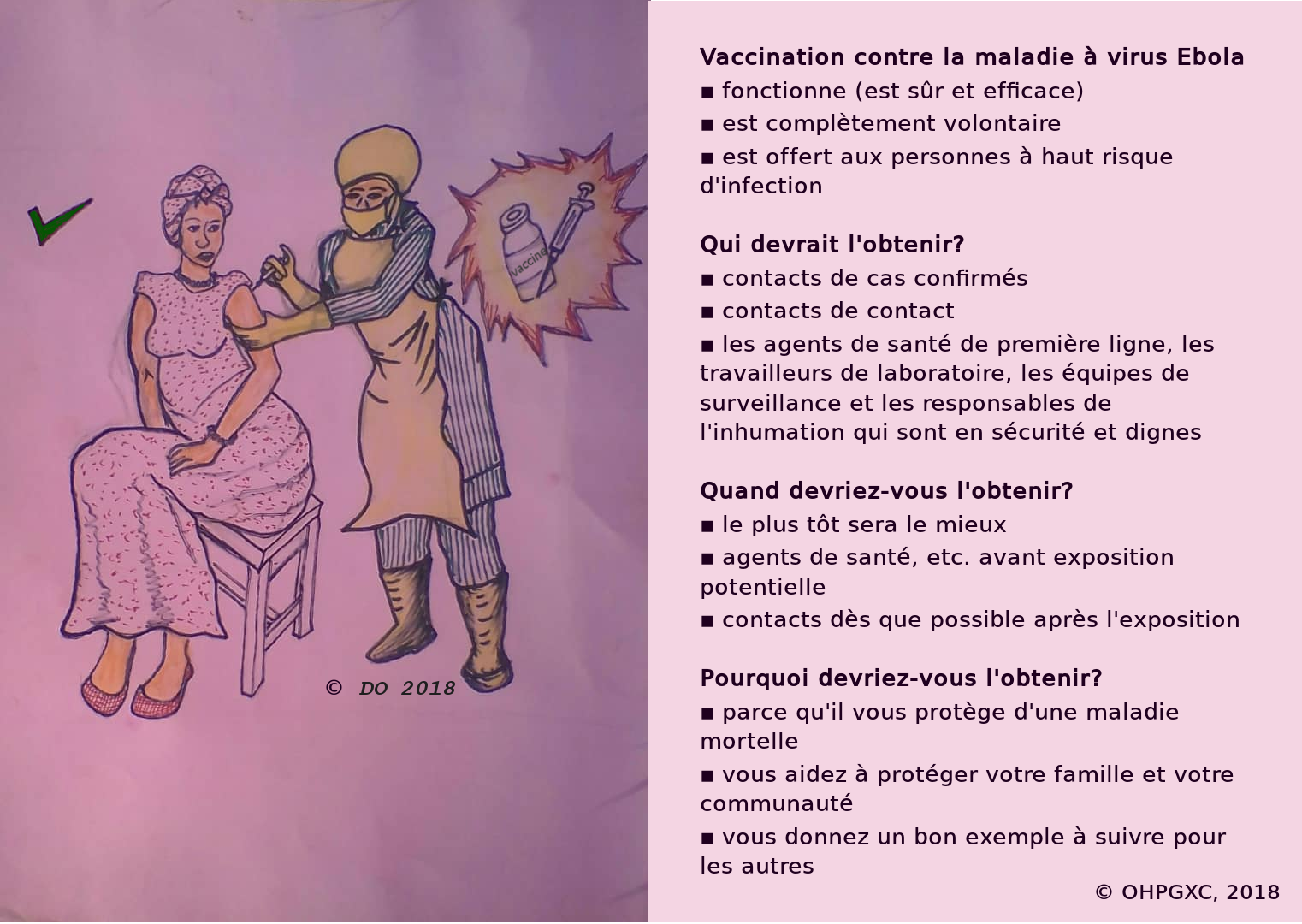 La vaccination protège contre la maladie à virus Ebola